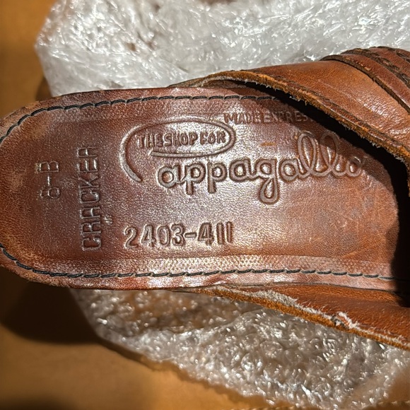 Women’s vintage brown Wooden leather clogs The shop for Pappagallo 6B - Picture 7 of 8